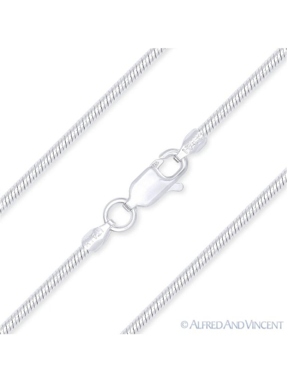 1.6mm Classic Snake Link Italian Chain Necklace in .925 Sterling Silver - 24"